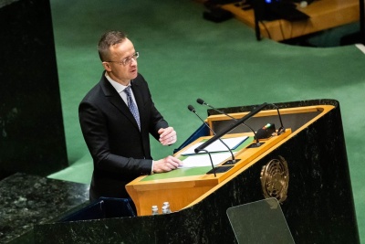 Minister spraw zagranicznych Péter Szijjártó przemawia na forum ONZ 