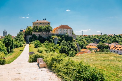 Zdjęcie zamku na wzgórzu